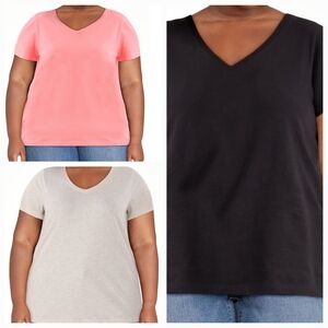 ✨️NWT Lot of 3 Time and Tru Women's Cotton Tee Relaxed Fit XXXL - 22